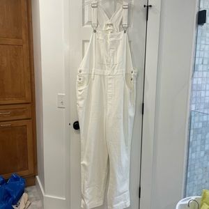 NWT 2XT Madewell Off-white Straight Leg Overalls